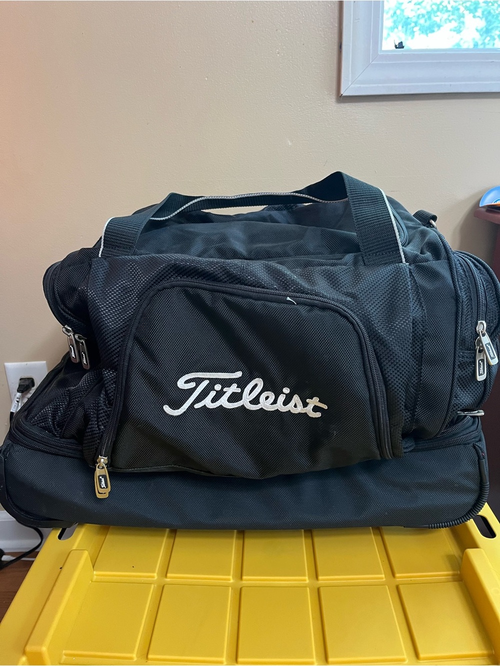 Titleist Black Duffel Bag with White Logo